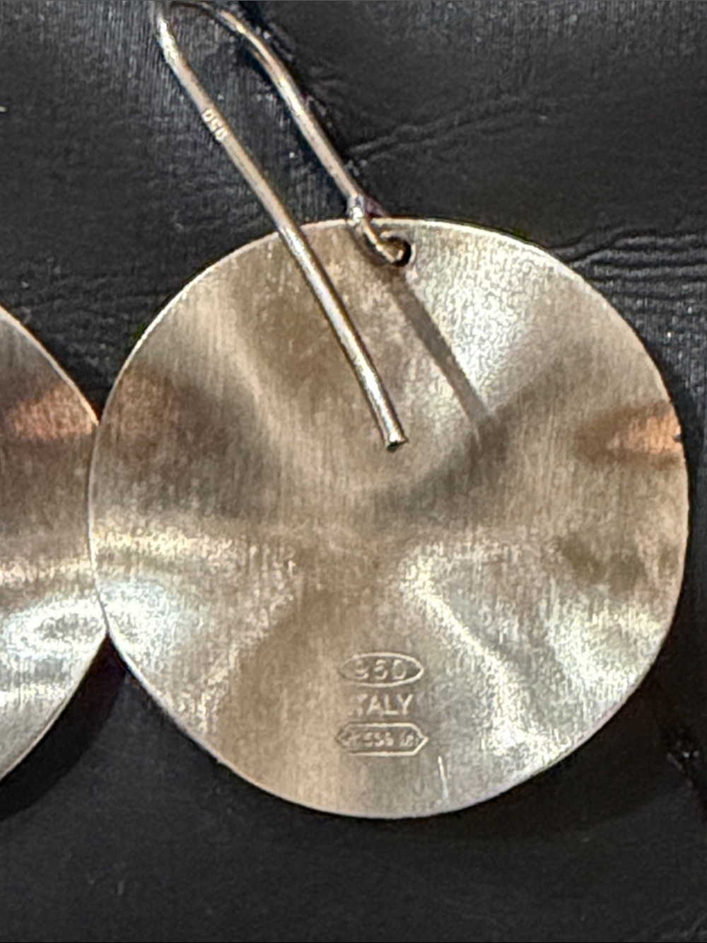 UltraFine Silver Wavy Disc Dangle Earrings - Picture 5 of 5